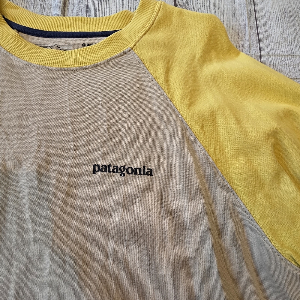 Patagonia Men's Size Small Two Tone Crewneck Sweatshirt Organic Cotton Logo - Picture 3 of 7